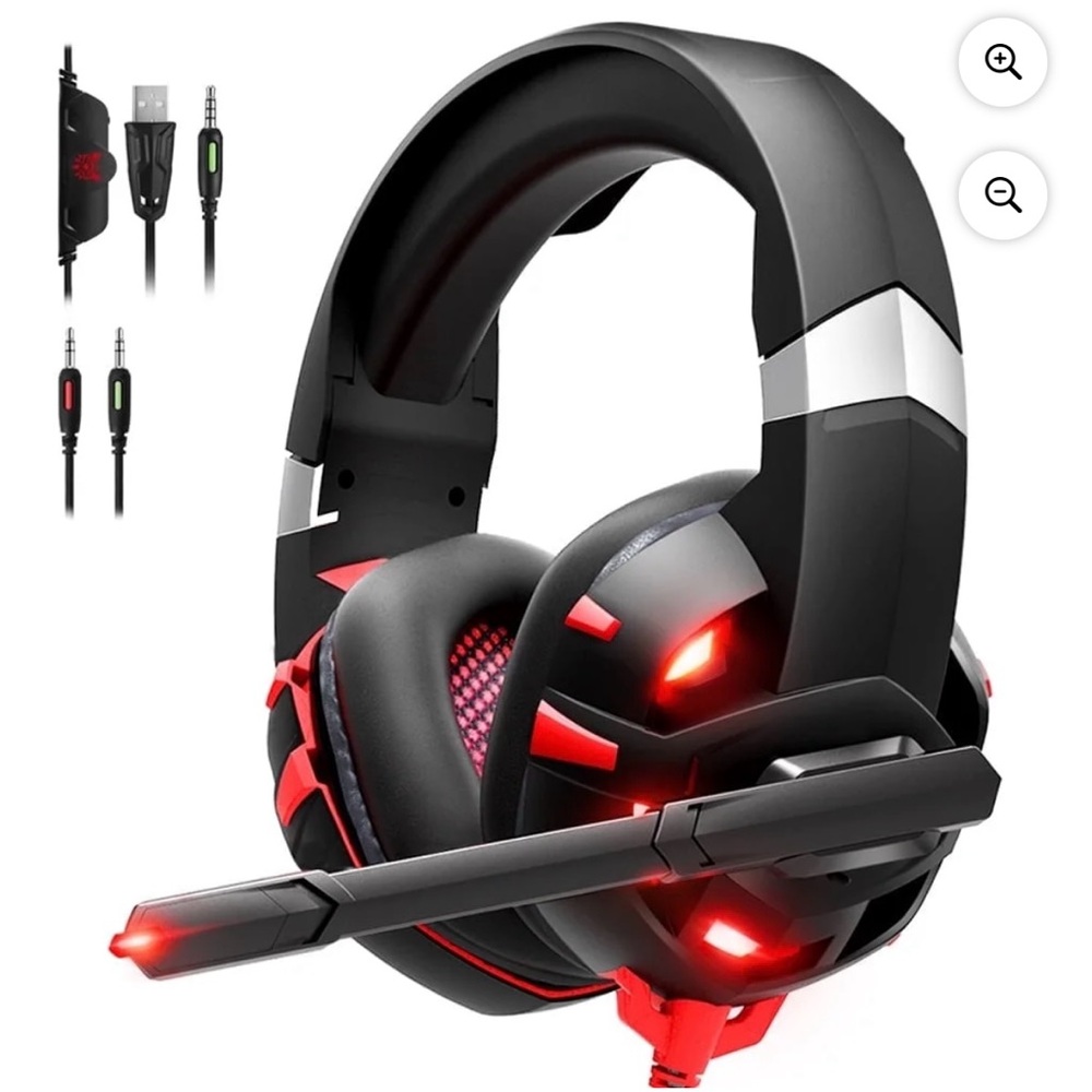 Gaming Headset with Microphone - Black and Red